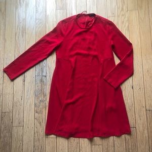 Zara Long Sleeve Red Dress